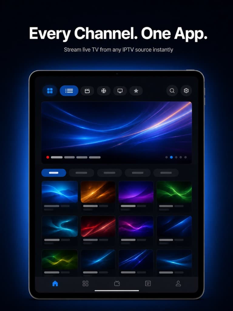 StreamLucid channel grid on iPad