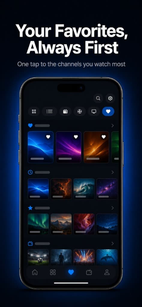 Favorites screen on iPhone